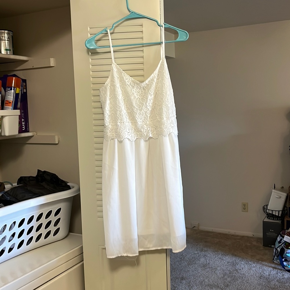 White lace dress.
